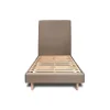 Lit avec tête de lit tapissier velours et sommier kit - Lit en bois massif>Sommeil De Plomb New
