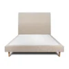 Sommeil De Plomb Lit avec tête de lit tapissier tissu et sommier tapissier - Lit en bois massif* Lit Simple
