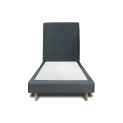 Lit avec tête de lit tapissier velours et sommier tapissier - Lit en bois massif>Sommeil De Plomb