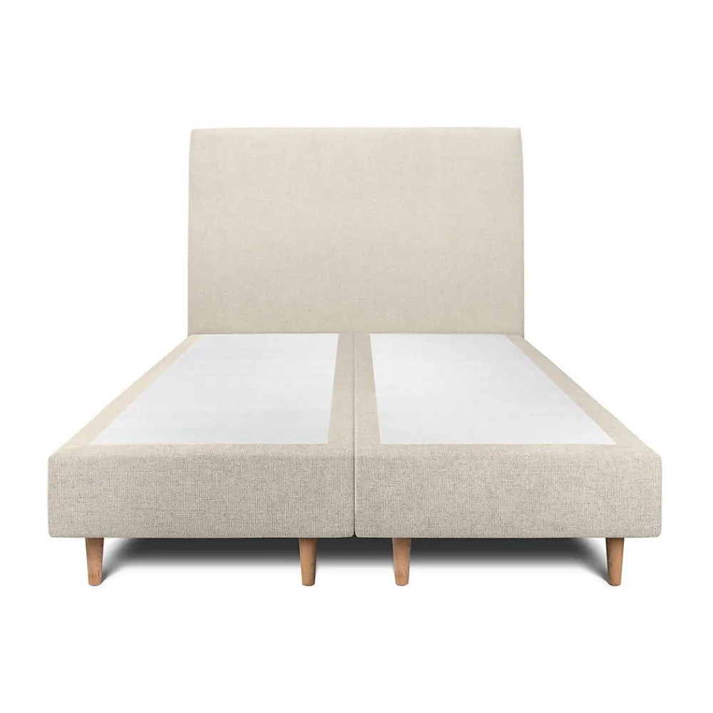 Lit avec tête de lit tapissier tissu et sommier tapissier - Lit en bois massif>Sommeil De Plomb Clearance