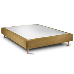Sommeil De Plomb Lit avec tête de lit tapissier tissu et sommier tapissier - Lit en bois massif* Lit Double