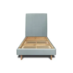 Lit avec tête de lit tapissier velours et sommier kit - Lit en bois massif>Sommeil De Plomb Best