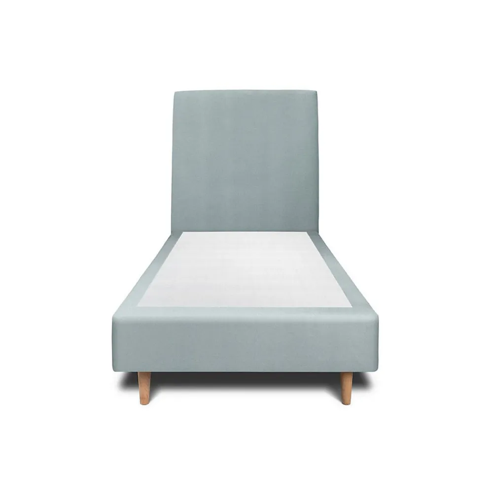 Lit avec tête de lit tapissier velours et sommier tapissier - Lit en bois massif>Sommeil De Plomb Discount