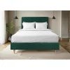 Sommeil De Plomb Lit avec tête de lit tapissier velours et sommier tapissier - Lit en bois massif* Lit Simple