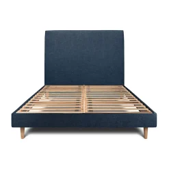 Sommeil De Plomb Lit avec tête de lit tapissier tissu et sommier kit - Lit en bois massif* Lit Simple