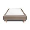 Sommeil De Plomb Lit avec tête de lit tapissier velours et sommier tapissier - Lit en bois massif* Lit Simple