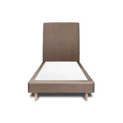 Sommeil De Plomb Lit avec tête de lit tapissier velours et sommier tapissier - Lit en bois massif* Lit Simple