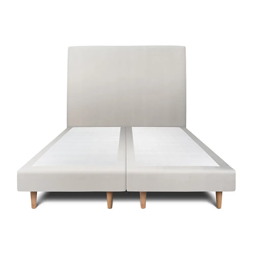 Sommeil De Plomb Lit avec tête de lit tapissier velours et sommier tapissier - Lit en bois massif* Lit Double