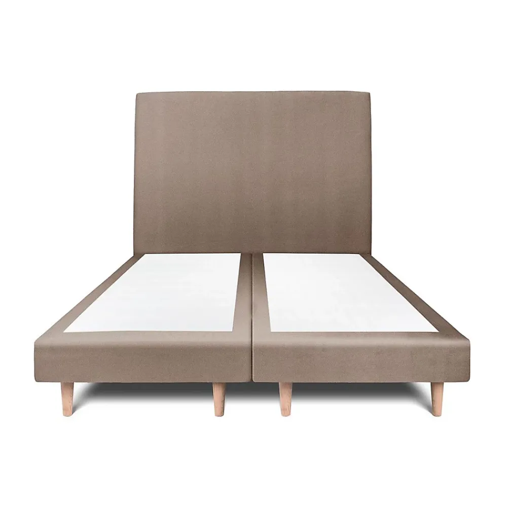Sommeil De Plomb Lit avec tête de lit tapissier velours et sommier tapissier - Lit en bois massif* Lit Double