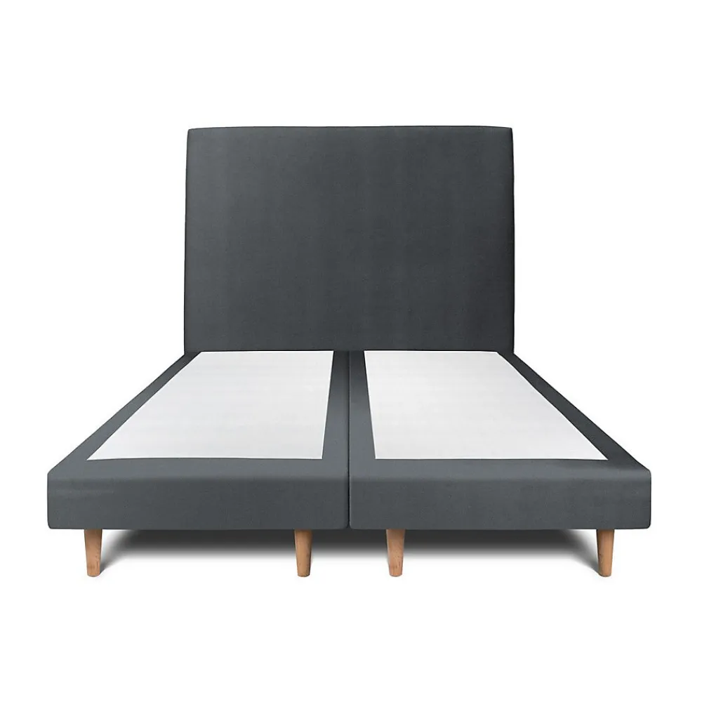 Lit avec tête de lit tapissier velours et sommier tapissier - Lit en bois massif>Sommeil De Plomb Hot
