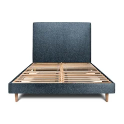 Sommeil De Plomb Lit avec tête de lit tapissier bouclette et sommier kit - Lit en bois massif* Lit Double