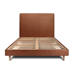 Sommeil De Plomb Lit avec tête de lit tapissier bouclette et sommier kit - Lit en bois massif* Lit Simple