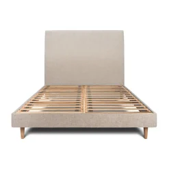 Lit avec tête de lit tapissier tissu et sommier kit - Lit en bois massif>Sommeil De Plomb Sale