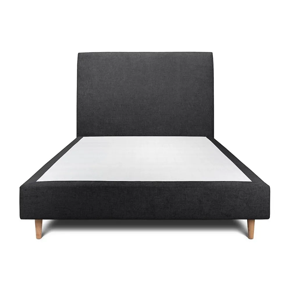 Sommeil De Plomb Lit avec tête de lit tapissier tissu et sommier tapissier - Lit en bois massif* Lit Simple