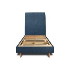 Lit avec tête de lit tapissier tissu et sommier kit - Lit en bois massif>Sommeil De Plomb