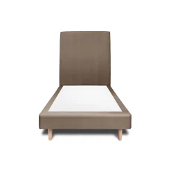 Lit avec tête de lit tapissier velours et sommier tapissier - Lit en bois massif>Sommeil De Plomb Sale