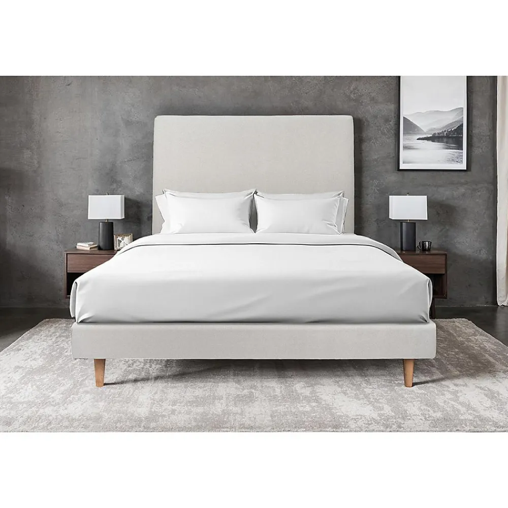 Lit avec tête de lit tapissier velours et sommier tapissier - Lit en bois massif>Sommeil De Plomb Online
