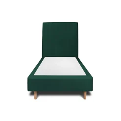 Lit avec tête de lit tapissier velours et sommier tapissier - Lit en bois massif>Sommeil De Plomb New