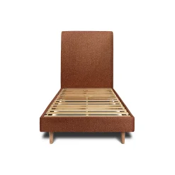 Lit avec tête de lit tapissier bouclette et sommier kit - Lit en bois massif>Sommeil De Plomb Clearance