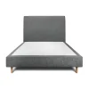Lit avec tête de lit tapissier tissu et sommier tapissier - Lit en bois massif>Sommeil De Plomb Discount