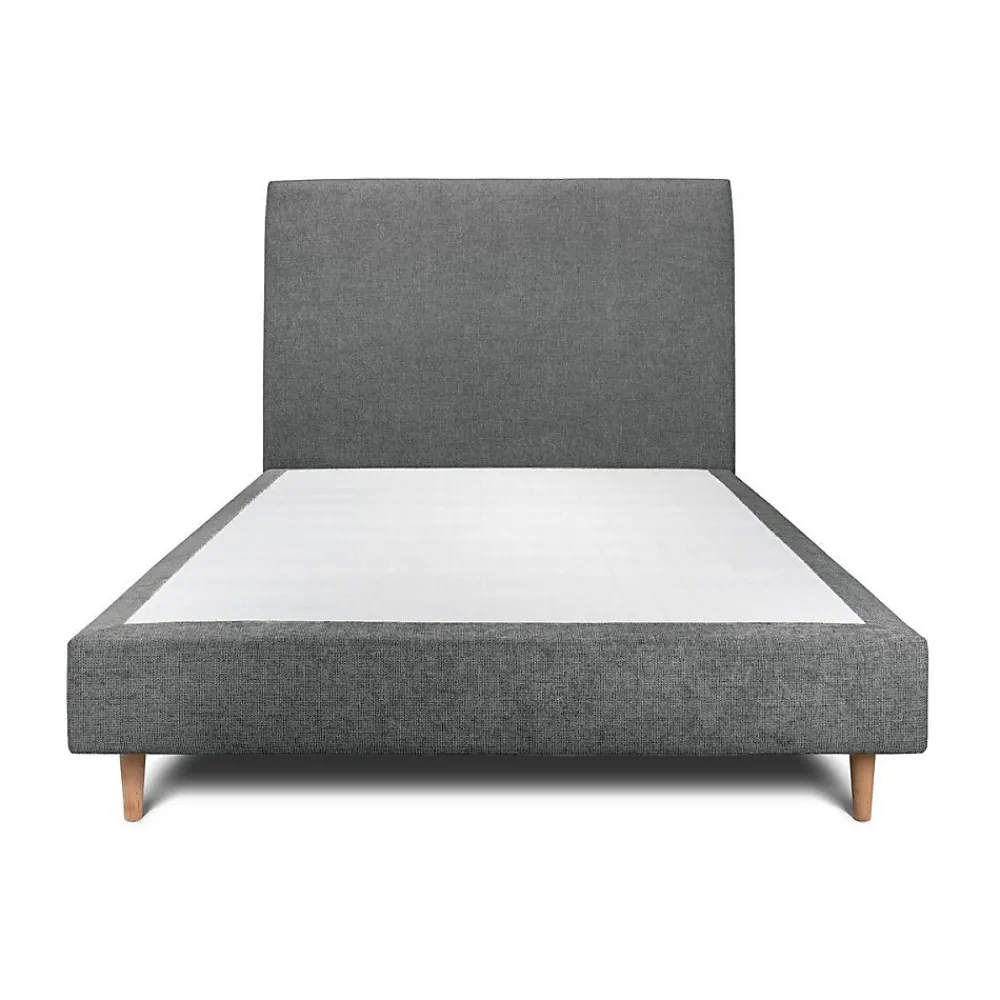 Lit avec tête de lit tapissier tissu et sommier tapissier - Lit en bois massif>Sommeil De Plomb Discount
