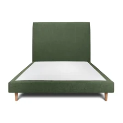Sommeil De Plomb Lit avec tête de lit tapissier tissu et sommier tapissier - Lit en bois massif* Lit Double