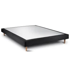 Sommeil De Plomb Lit avec tête de lit tapissier tissu et sommier tapissier - Lit en bois massif* Lit Double