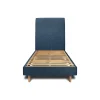 Sommeil De Plomb Lit avec tête de lit tapissier tissu et sommier kit - Lit en bois massif* Lit Simple