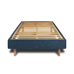 Sommeil De Plomb Lit avec tête de lit tapissier tissu et sommier kit - Lit en bois massif* Lit Simple