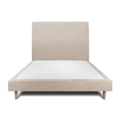Sommeil De Plomb Lit avec tête de lit tapissier tissu et sommier tapissier - Lit en bois massif* Lit Double