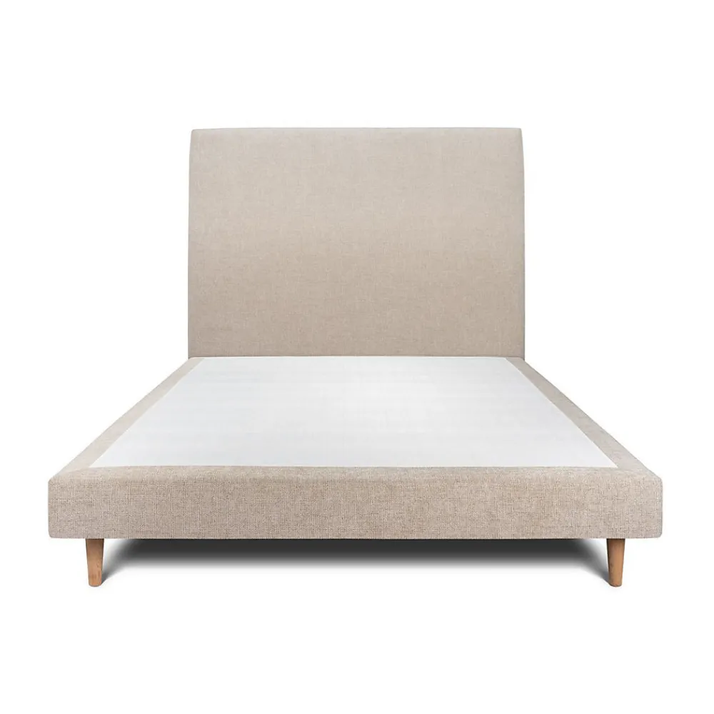 Sommeil De Plomb Lit avec tête de lit tapissier tissu et sommier tapissier - Lit en bois massif* Lit Double
