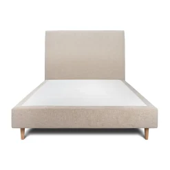 Lit avec tête de lit tapissier tissu et sommier tapissier - Lit en bois massif>Sommeil De Plomb Online