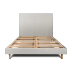 Sommeil De Plomb Lit avec tête de lit tapissier velours et sommier kit - Lit en bois massif* Lit Double
