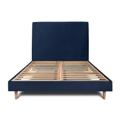 Lit avec tête de lit tapissier velours et sommier kit - Lit en bois massif>Sommeil De Plomb Best