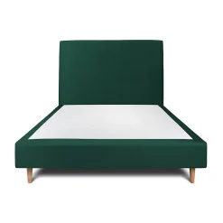 Lit avec tête de lit tapissier velours et sommier tapissier - Lit en bois massif>Sommeil De Plomb New