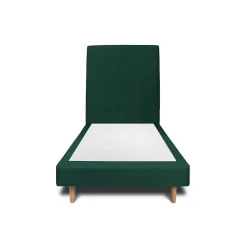 Lit avec tête de lit tapissier velours et sommier tapissier - Lit en bois massif>Sommeil De Plomb New