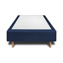 Sommeil De Plomb Lit avec tête de lit tapissier velours et sommier tapissier - Lit en bois massif* Lit Simple