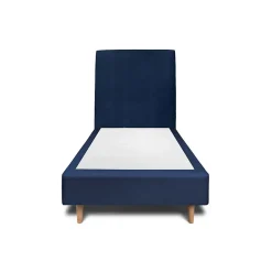 Sommeil De Plomb Lit avec tête de lit tapissier velours et sommier tapissier - Lit en bois massif* Lit Simple