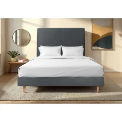 Lit avec tête de lit tapissier velours et sommier kit - Lit en bois massif>Sommeil De Plomb Clearance