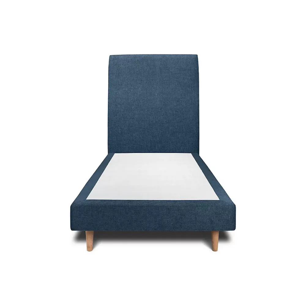 Sommeil De Plomb Lit avec tête de lit tapissier tissu et sommier tapissier - Lit en bois massif* Lit Simple