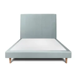 Sommeil De Plomb Lit avec tête de lit tapissier velours et sommier tapissier - Lit en bois massif* Lit Double