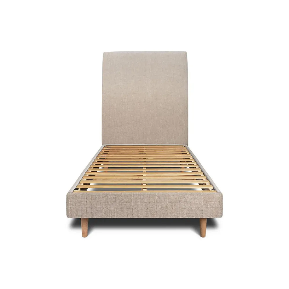 Lit avec tête de lit tapissier tissu et sommier kit - Lit en bois massif>Sommeil De Plomb Sale