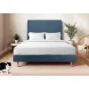 Sommeil De Plomb Lit avec tête de lit tapissier tissu et sommier tapissier - Lit en bois massif* Lit Double