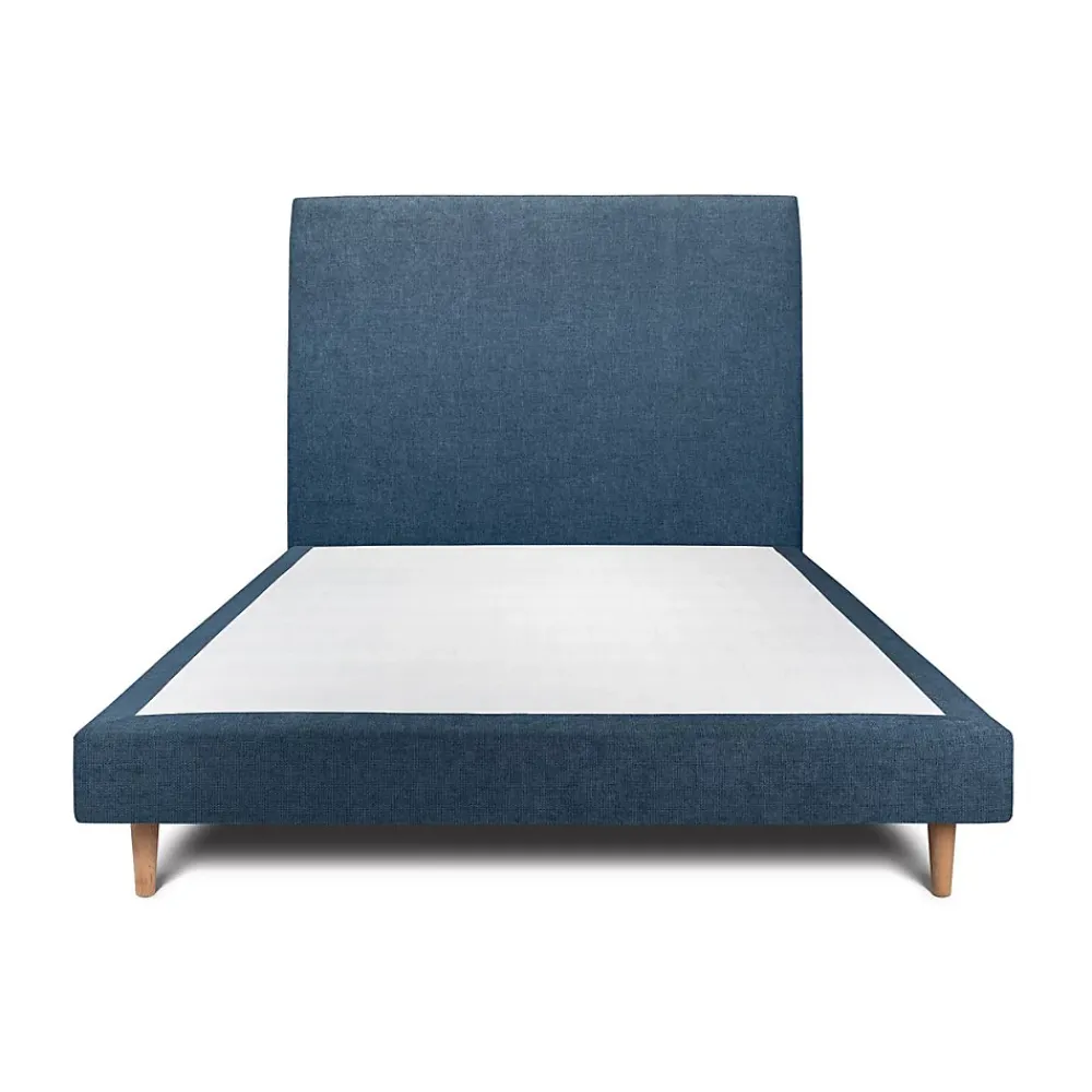 Sommeil De Plomb Lit avec tête de lit tapissier tissu et sommier tapissier - Lit en bois massif* Lit Double