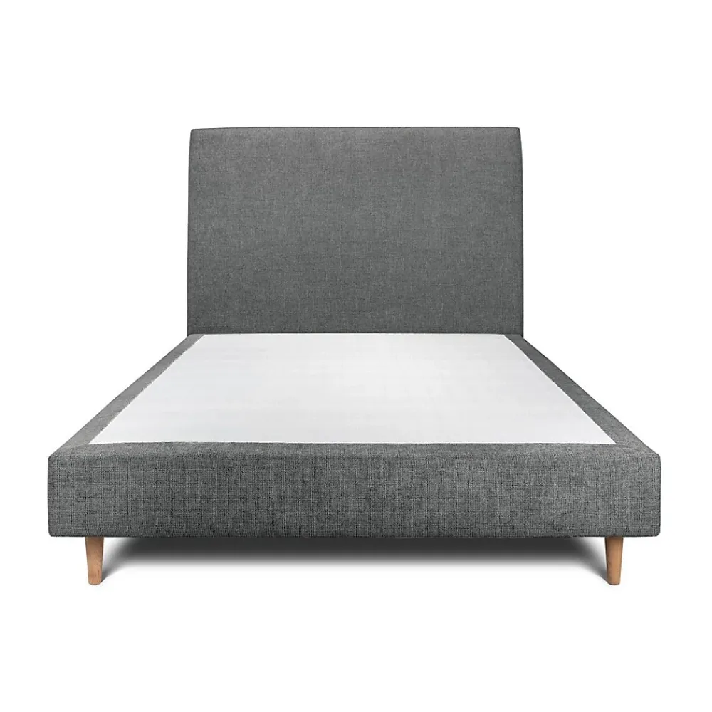 Sommeil De Plomb Lit avec tête de lit tapissier tissu et sommier tapissier - Lit en bois massif* Lit Double