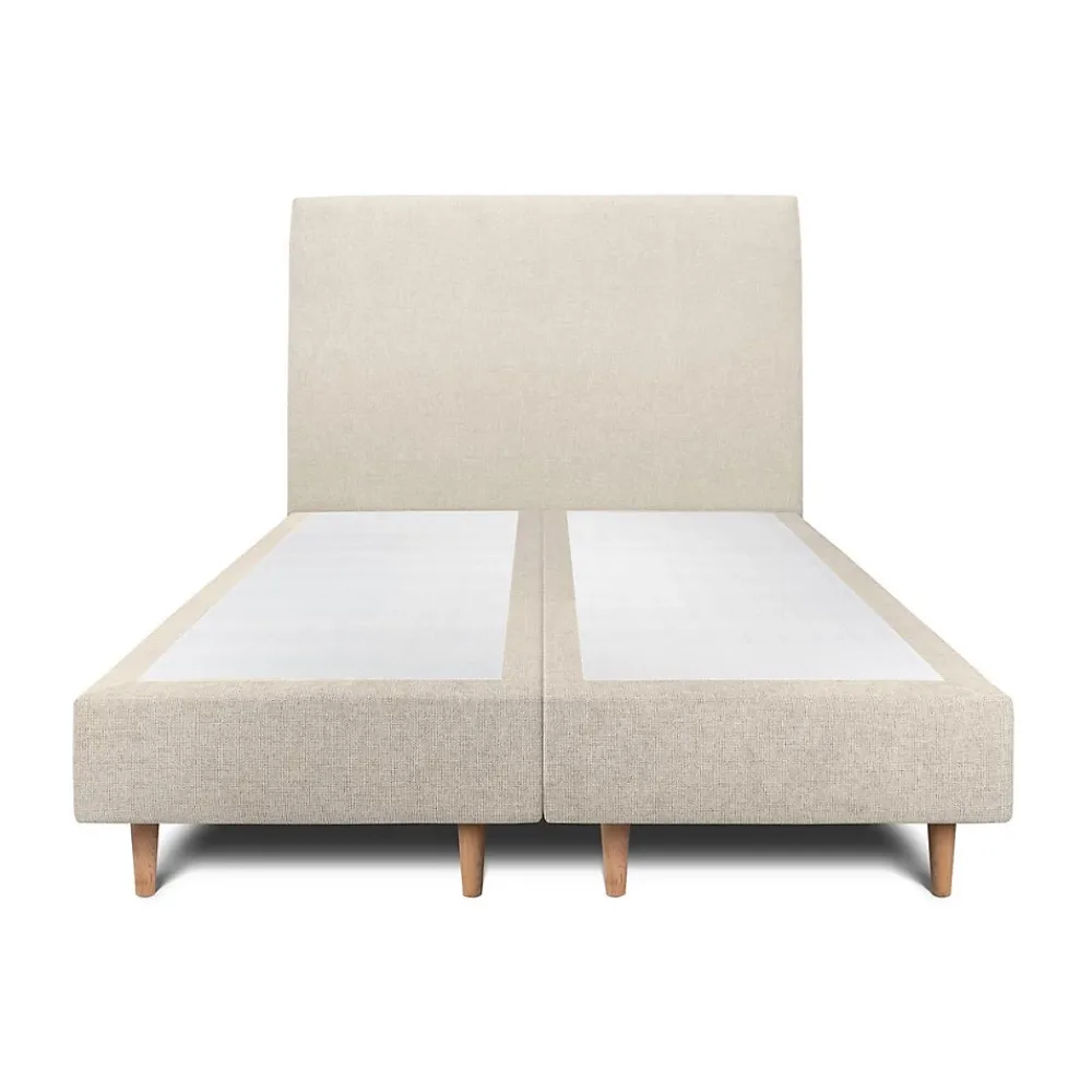 Sommeil De Plomb Lit avec tête de lit tapissier tissu et sommier tapissier - Lit en bois massif* Lit Double