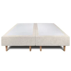 Sommeil De Plomb Lit avec tête de lit tapissier tissu et sommier tapissier - Lit en bois massif* Lit Double
