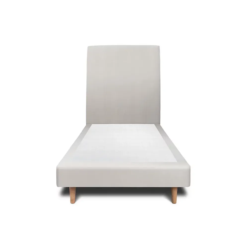 Sommeil De Plomb Lit avec tête de lit tapissier velours et sommier tapissier - Lit en bois massif* Lit Simple