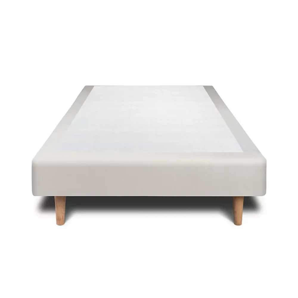 Sommeil De Plomb Lit avec tête de lit tapissier velours et sommier tapissier - Lit en bois massif* Lit Simple