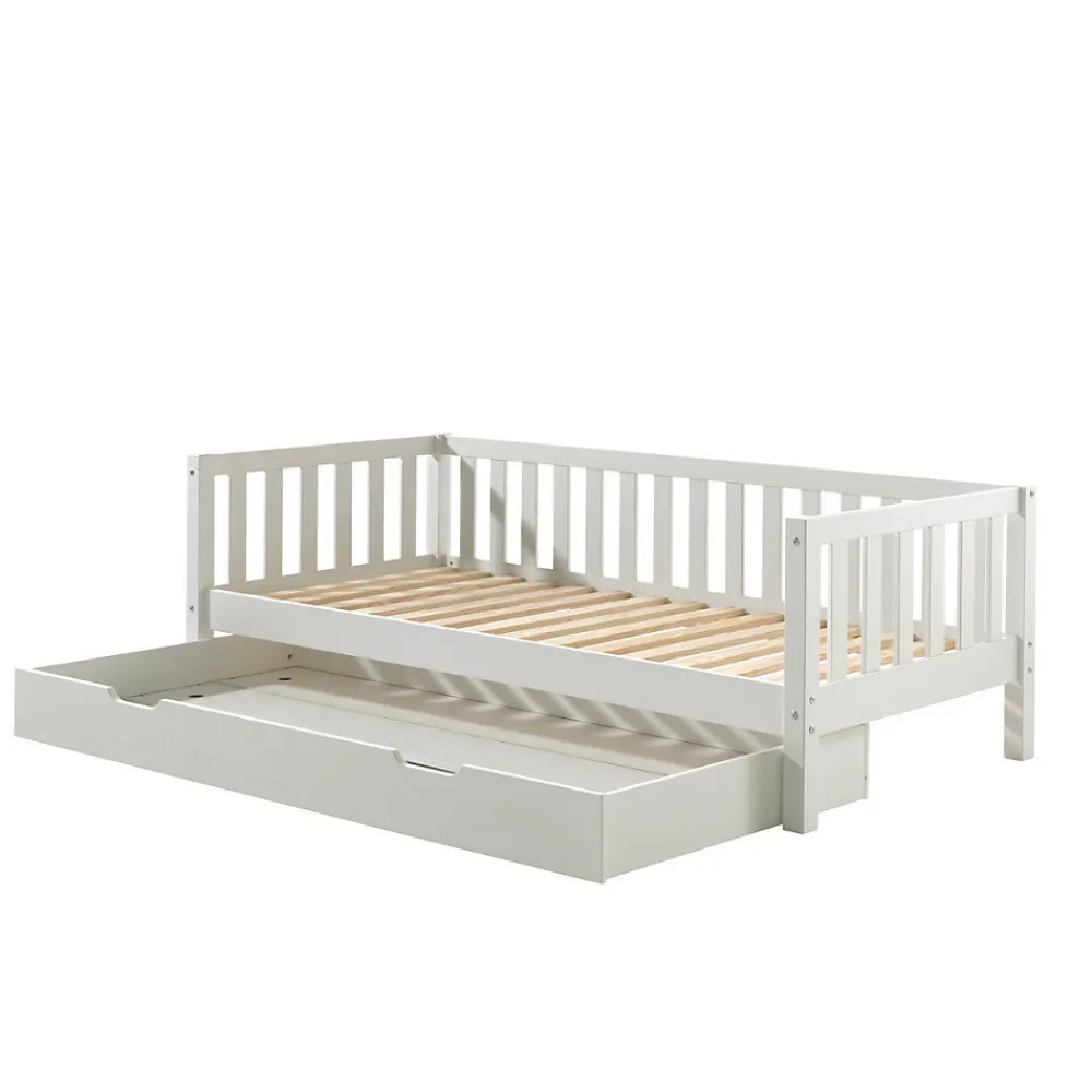 Lit banquette 90x200 sommier et tiroir de lit inclus Vipack Fritz - Blanc>Petits-Meubles Clearance